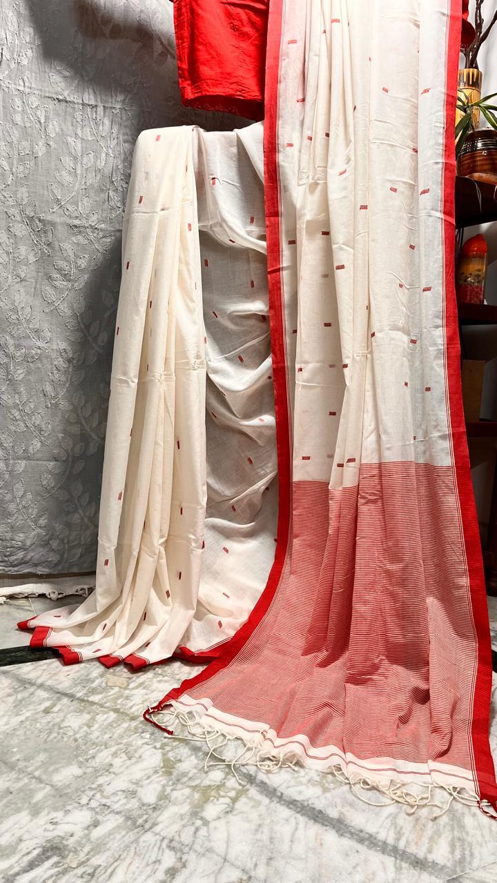 Jamdani Weaved Pure Cotton Mulmul