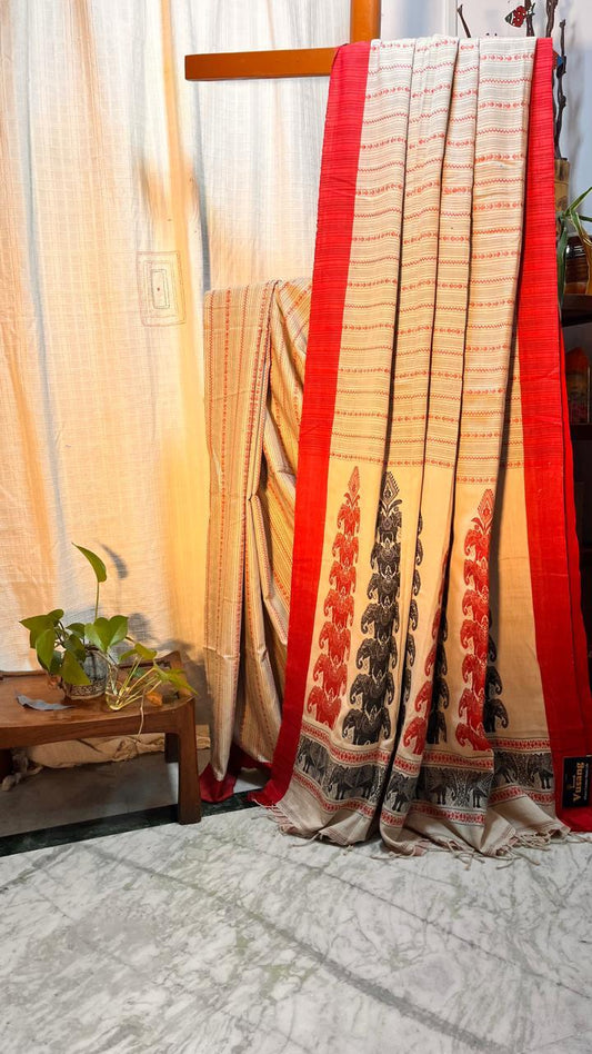Buy Bengal Cotton Handloom Saree with Blouse Piece Online