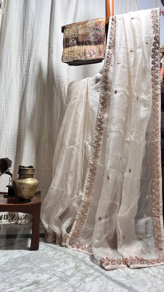 Organza Silk by Silk Saree with Banarasi Blouse Piece online