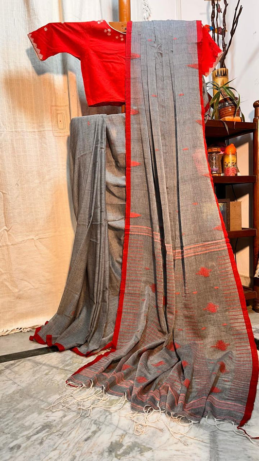 Jamdani weaved Pure Cotton Mulmul- Handloom