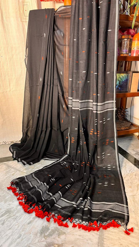 Jamdani weaved Pure Cotton Mulmul- Handloom