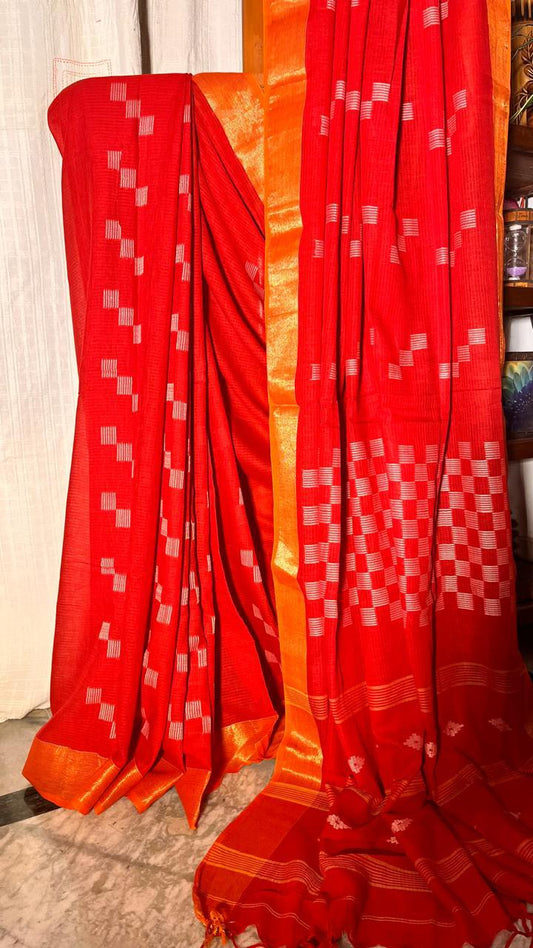 Pure Cotton Mulmul with Handloom Jamdani work- summer fashion