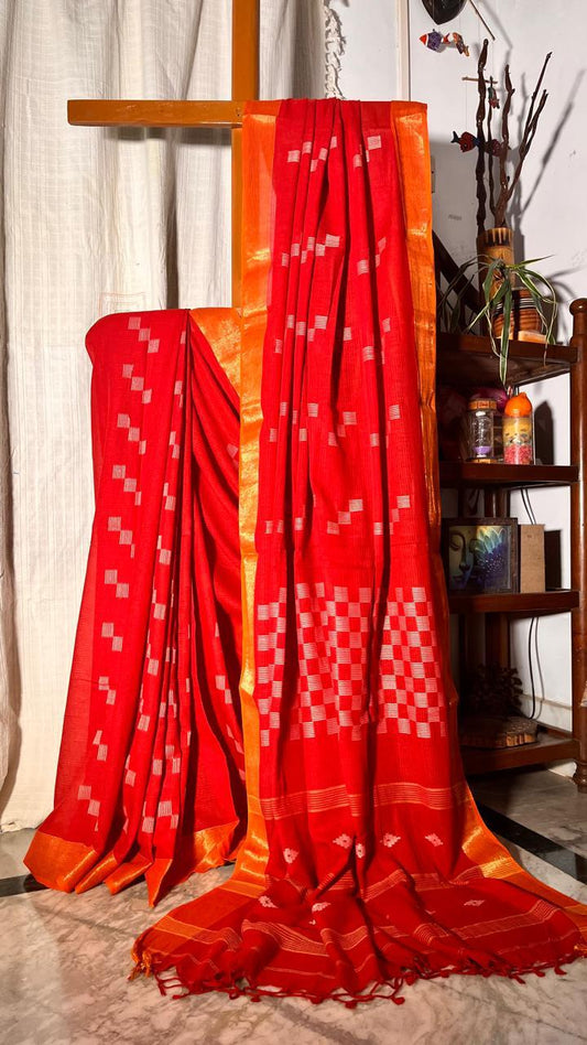 Pure Cotton Mulmul with Handloom Jamdani work- summer fashion